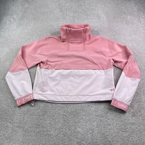 Under Armour Jacket Women Medium Pink Rush Storm Crop Pullover Activewear Gym